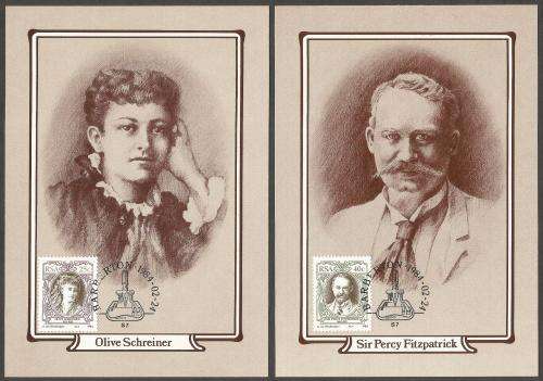 RSA- Post cards- Postcards - South African Writers 1984- Thematic- Famous People