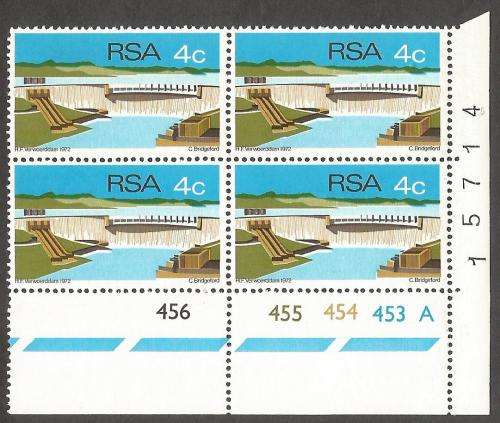 RSA SACC312 Opening of Verwoerd dam Control Block. Variety, blue shifted down onto black