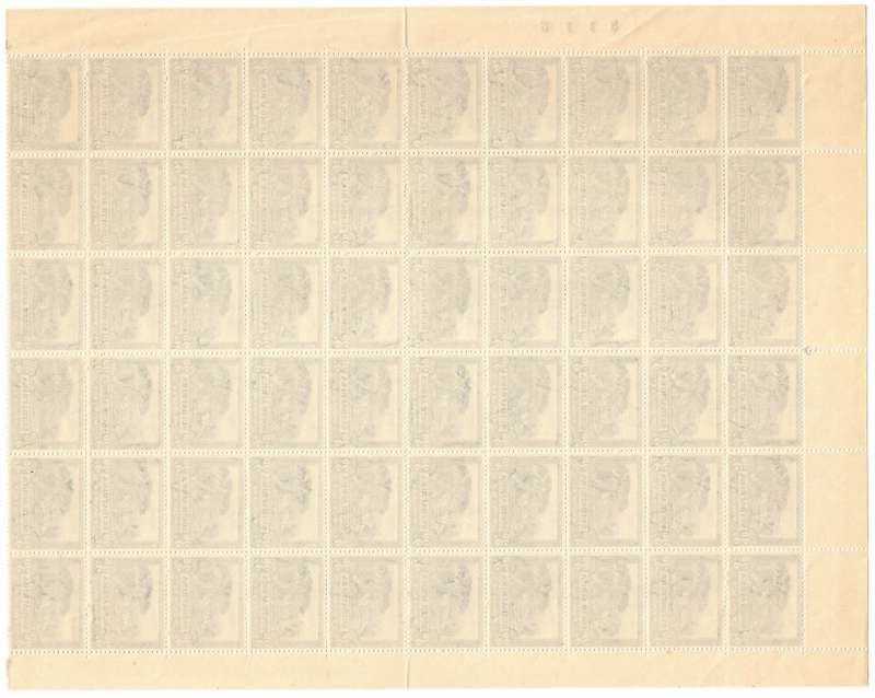 Union of South Africa SACC115 2d half sheet V1. R11/1 Smudge in frame