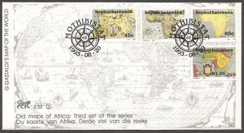 Bophuthatswana FDC2.33 Old maps of Africa