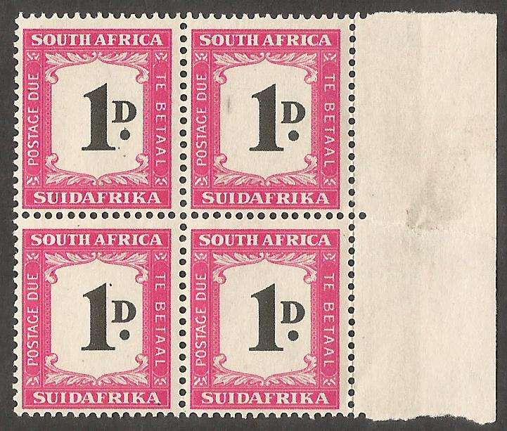 Union of South Africa SACC34 Marginal block of 4