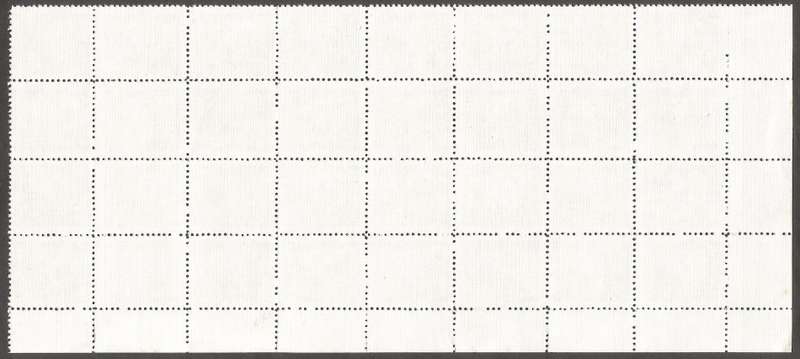 Zimbabwe Incomplete Perforation Revenue Stamps. Large block of 32, 10c Value