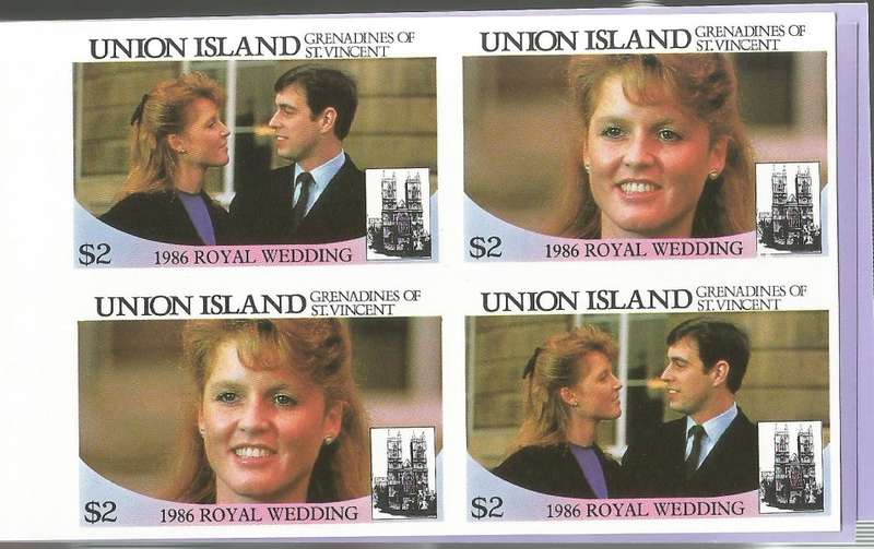 Union Island 1986 Sarah and Prince Andrew Wedding. Imperf booklet