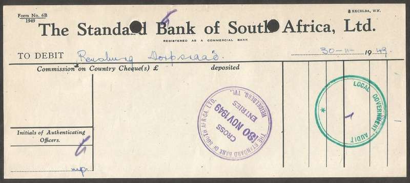 1949 Standard Bank Debtors request form