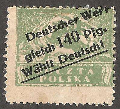 German propaganda overprint on Polish Stamp - Single- Used- Cancel- Postmark- Post Mark