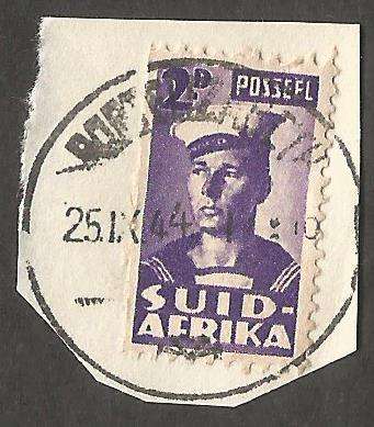Union of South Africa- Single- Cancel- Post Mark- Postmark- Used on Paper