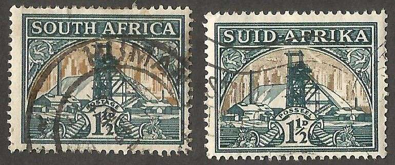 Union of South Africa- Singles- Cancel- Post Mark- Postmark- Used Large mine dump Gold Offset