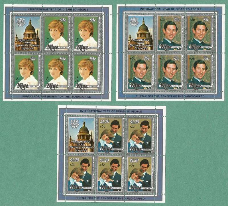 Niue- Royal Wedding- MNH- International Year of Disabled People- Sheets- Thematic