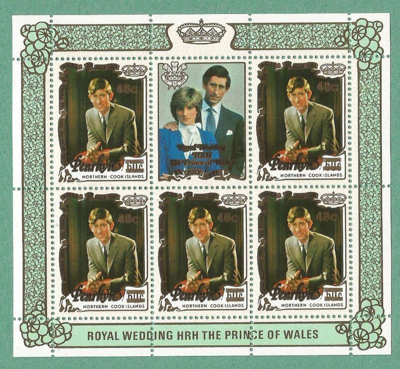 Penrhyn Islands 1983 Overprints - Royal Wedding- MNH- Sheets- Thematic