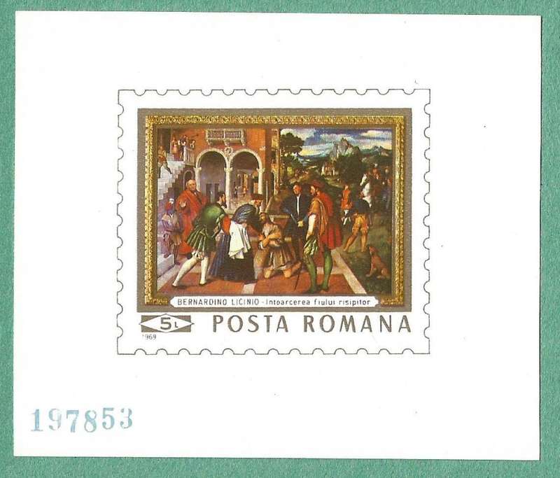 Romania- 1969- Painting by Bernardino Licinio - MNH- Imperforated M/S- Thematic-Art-Painting