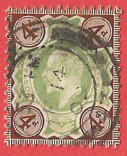 England King Edward VII SG238 - Used- Cancel- Postmark- Post Mark-Thematic