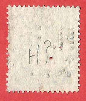 England- Used King George V SG394 - Cancel- Postmark- Post Mark-Thematic Incomplete Perfin