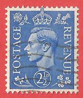 England King Georve VI SG489 WMK INV - Used- Cancel- Postmark- Post Mark-Thematic