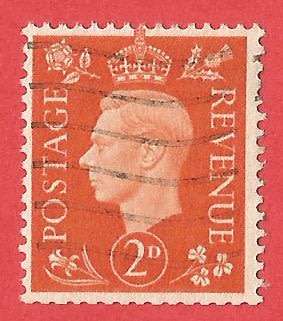 England King Georve VI SG465 WMK INV - Used- Cancel- Postmark- Post Mark-Thematic
