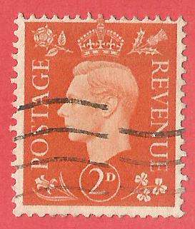 England King Georve VI SG465 WMK INV - Used- Cancel- Postmark- Post Mark-Thematic