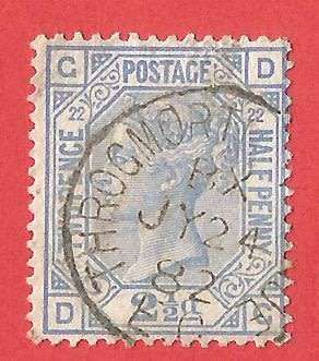 England- Used Queen Victoria SG157 Plate 22- Cancel- Postmark- Post Mark-Thematic