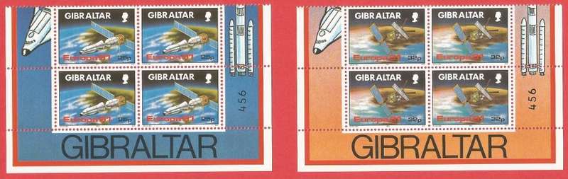 Gibraltar 1991 EUROPA Stamps - European Aerospace Blocks of 4 - MNH- Thematic