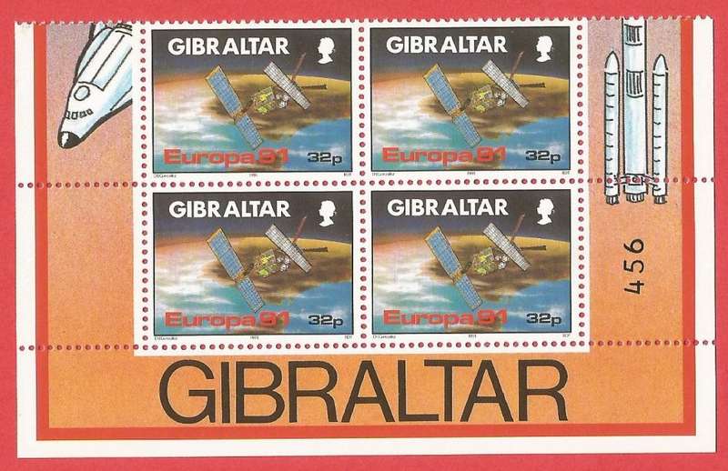 Gibraltar 1991 EUROPA Stamps - European Aerospace Blocks of 4 - MNH- Thematic