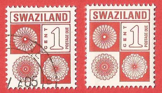 Swaziland 1978 Postage due Numeral Stamps, Inscription `SWAZILAND` with Short Letters - Used- Cancel