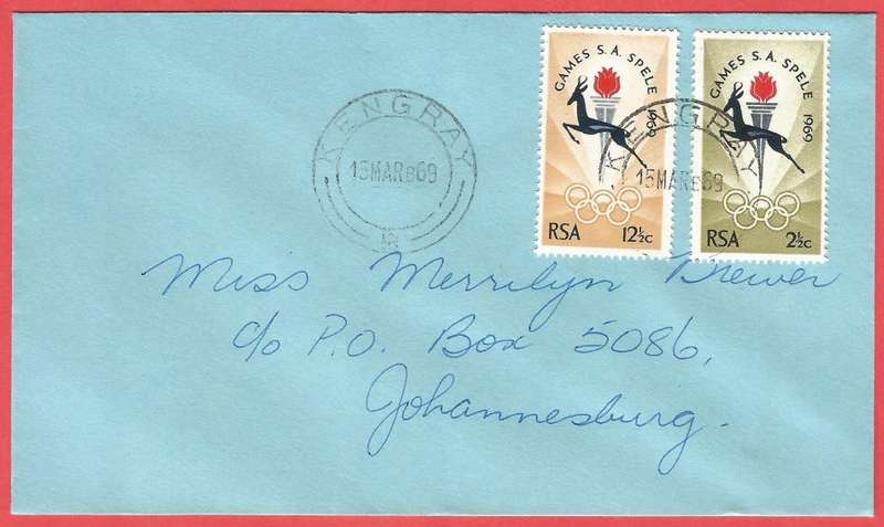 FDC- Republic of South Africa- 1969- Private Cover- Used- Cancel- Kengray