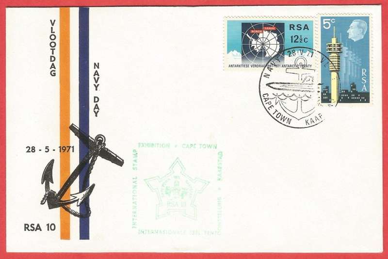 RSA- FDC- NAVY Day 1971 Private Cover Intl. Stamp Exhibit. Cape Town