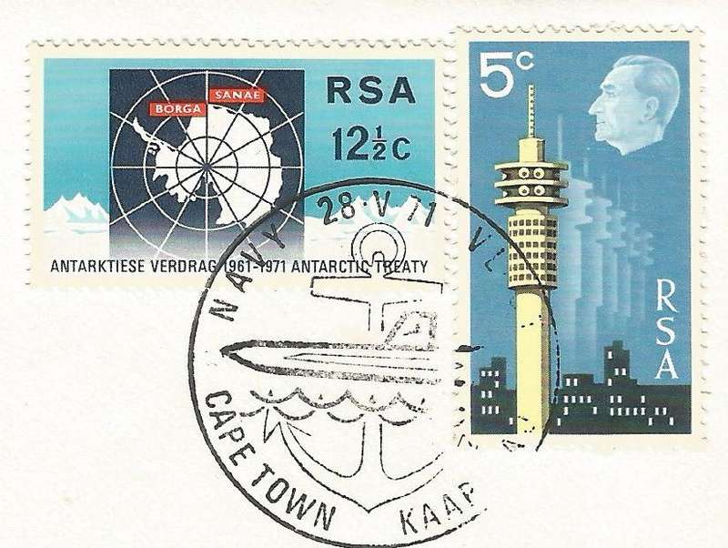 RSA- FDC- NAVY Day 1971 Private Cover Intl. Stamp Exhibit. Cape Town