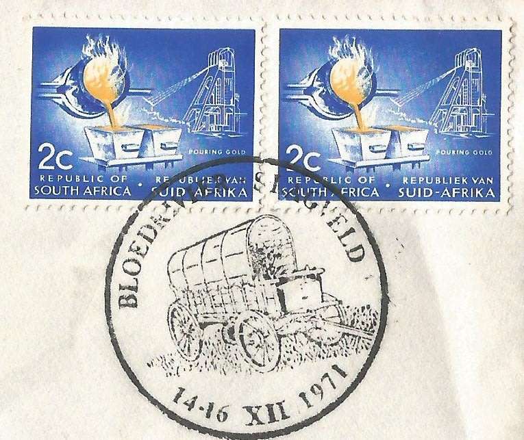 RSA- FDC- Blood River Cover- 1971- Used- Cancel- Bloedrivier Slagveld