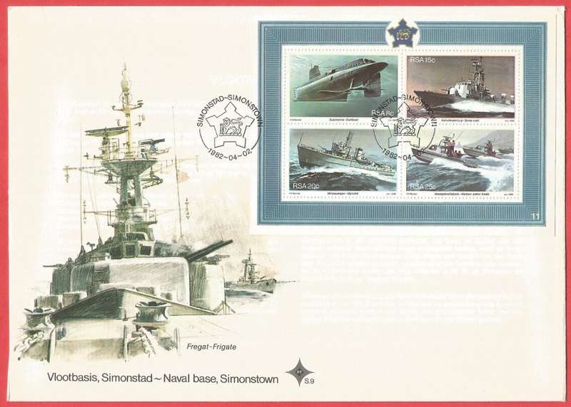RSA- FDC(Large) - S9 M/S - Anniversary of Simonstown-1982- Used-Postmark-Cancel-Simonstown