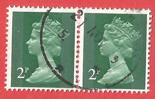 GB Machin- Pair- Used- Cancel- Postmark