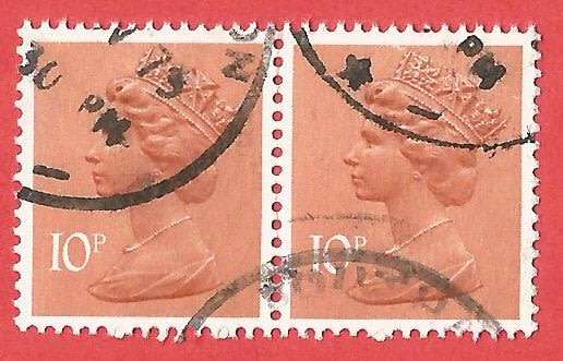 GB Machin- Pair- Used- Cancel- Postmark