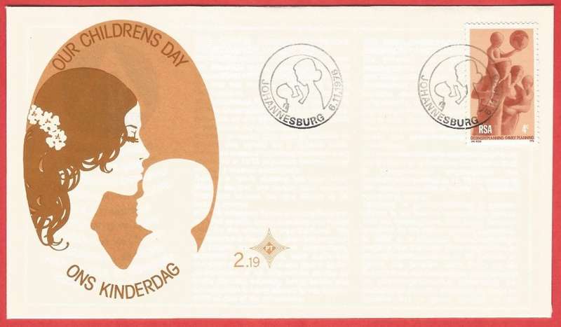 RSA- FDC- Childrens Day - SACC2.19 -1976- Cancel- Johannesburg- Variety- Different FDC Shades