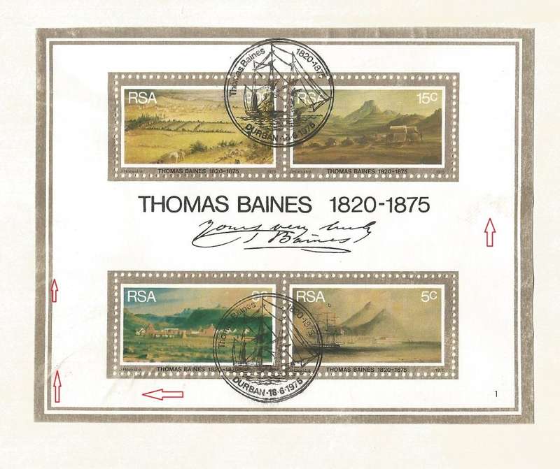 RSA- 1975- Thomas Baines- FDC/ Commemorative/ Private-M/S- Cancel- Durban