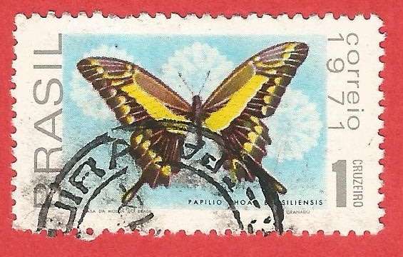 Brazil 1971 Butterflies - Used- Cancel- Postmark- Post mark