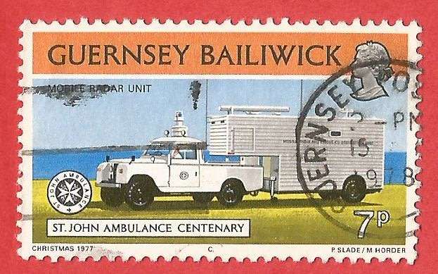 Guernsey- Single- Used- Cancel- Postmark- Thematic- Transport- Vehicle