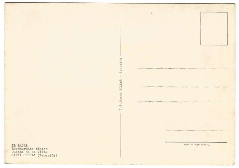 Post Card - EL LAGAR- GUESTA DE LA VILLA- TENERIFE- Islas Canarias- B 962 X- Unused