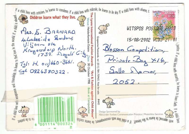 Post Card- Postcard- DON`T BE A BABY SAY NO TO CHILD ABUSE- Used- Cancel- Thematic- Writing