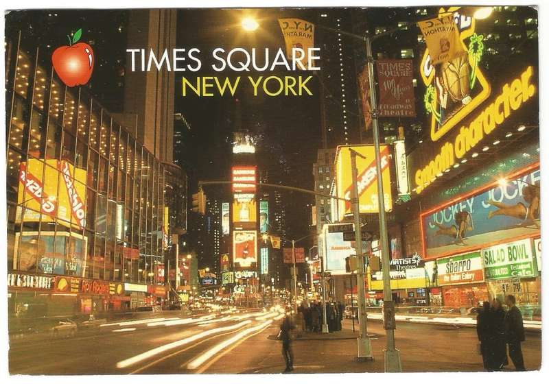 Post Card- Postcard- TIMES SQUARE- NEW YORK- Used-Blossom Competition-Thematic-City-Buildings