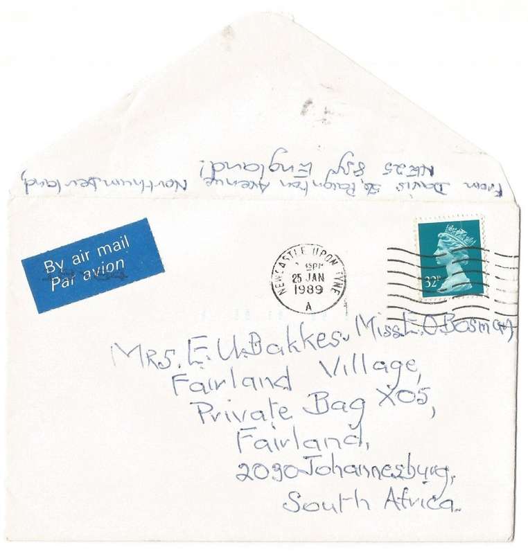 England-1989- Domestic Mail- Cover- FDC- Cancel- Used- Postmark- Post Mark