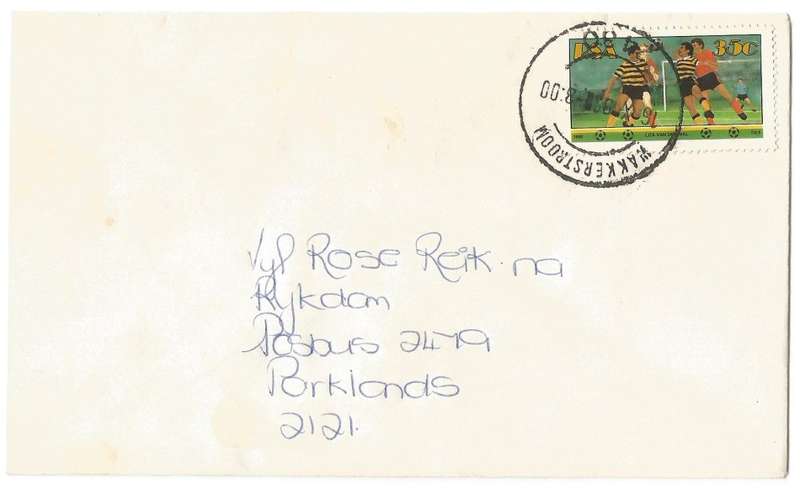 RSA- Domestic Mail- Cover + FIVE ROSES Competition Entry Form- FDC- Cancel- Used- Postmark