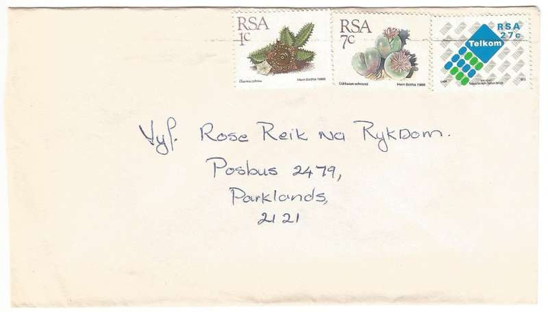 RSA- Domestic Mail- Cover- FDC- Used- Postmark- Cancel