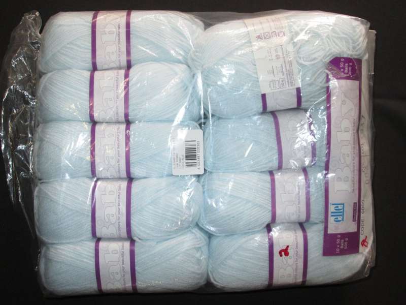 ELLE BABY WOOL- 10 X 50g Balls- Blue- Knitting- 3.25mm-4mm- Crochet- 4mm