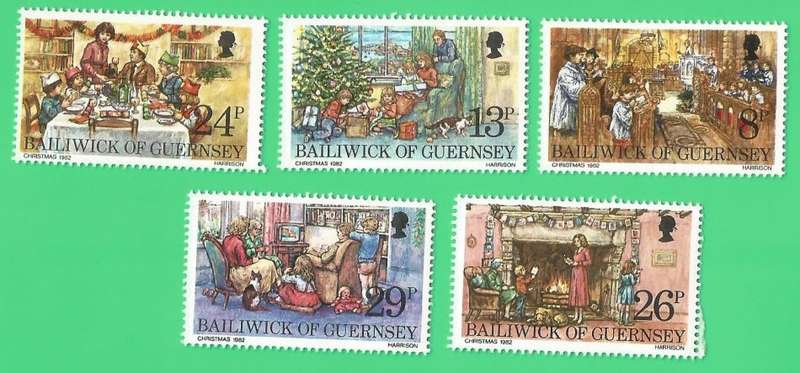 Bailiwick of Guernsey-1982-Set- MNH- Christmas-Thematic- Christmas