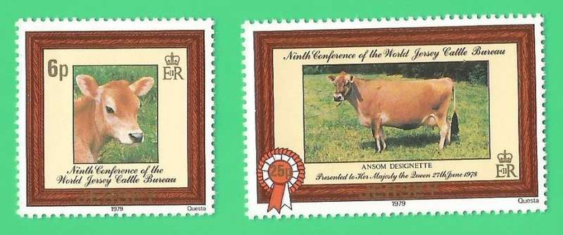 Jersey- MNH- Set- 1979 International Conference of the World Jersey Cattle - Thematic- Fauna-Cattle
