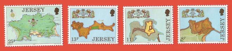 Jersey 1980 Old Fortress - MNH- Set- Thematic- Maps