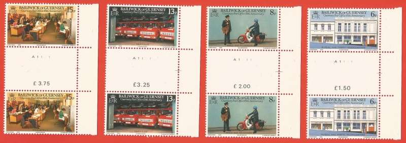 Bailiwick of Guernsey-MNH-Gutter Set-1979-Guernsey Post Office 10th Anniv-Thematic-Transport-Vehicle