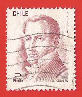 Chile- Used- Cancel- Postmark- Thematic- Famous People