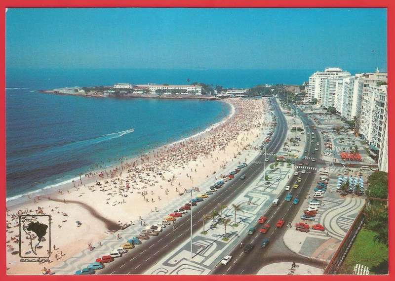 Postcard- Post Card- Unused- Thematic- Buildings- Scenery- Beach- Motor Cars- Transport