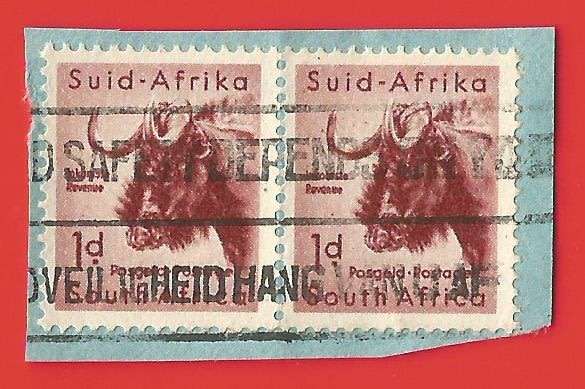 Union of South Africa- Used- Cancel- Postmark- On Paper-Thematic-Fauna