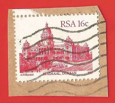 Republic of South Africa- Used- Cancel- Postmark- On Paper-Thematic-Building