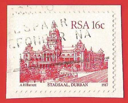 Republic of South Africa- Used- Cancel- Postmark- On Paper-Thematic-Building